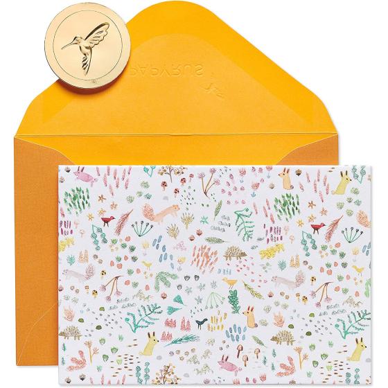 Papyrus Blank Cards with Envelopes, Plants and Critters (14-Count)