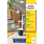 AVERY Zweckform 6229REV-10 Round Labels (60 Adhesive Dots, Diameter 80 mm on A4, Round Stickers for Printing, Removable Without Residue/Removable, Self-Adhesive Jam Labels), 10 Sheets, White