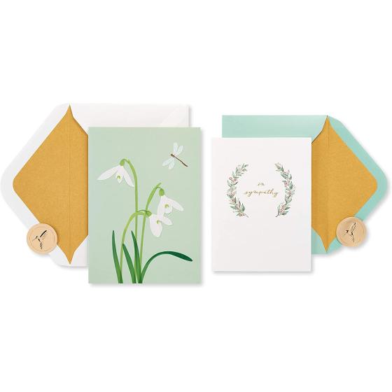 Papyrus Sympathy Cards with Envelopes, Crocus and Peace (2-Count)