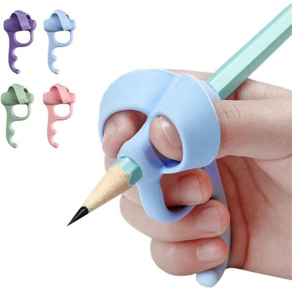 4 Pieces Pencil Grips Trainer for Both Left-Handed and Right-Handed, Kids Handwriting Aid Correction Tool for Preschool Homeschool Kindergarten Classroom