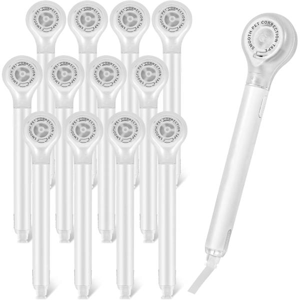 BESARME 12 Pack White Out Correction Tape Pen, White Out Pen Tape Cute White Out Tape Correction Writing Tape Eraser for School Office Supplies, 1/5 X 236 Inch