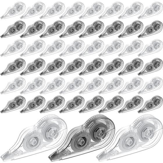 72 Pcs Correction Tape Cute Correction Tape Roller Easy to Use Education Supplies Craft Applicator for School Corrections Correct Wrong Writing (Clear, Black)