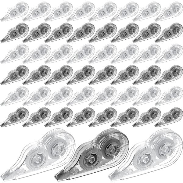 72 Pcs Correction Tape Cute Correction Tape Roller Easy to Use Education Supplies Craft Applicator for School Corrections Correct Wrong Writing (Clear, Black)