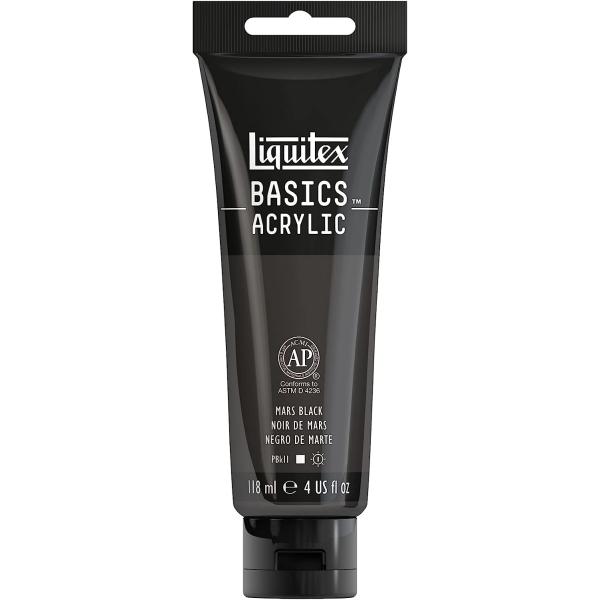 Liquitex BASICS Acrylic Paint, 118ml (4-oz) Tube, Mars Black