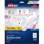 Avery Clean Edge Printable Business Cards with Sure Feed Technology, 2" x 3.5", Glossy White, 200 Blank Cards for Inkjet Printers (8859)