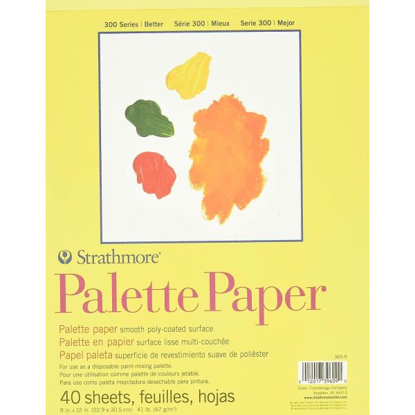 Strathmore 300 Series Palette Paper Pad, Tape Bound, 9x12 inches, 40 Sheets (41lb/67g) - Artist Paper for Adults and Students