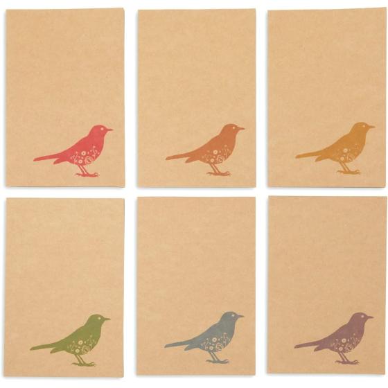 36 Pack Bird Note Cards with Envelopes, Blank All Occasion Thank You Cards, Rustic-Style (Kraft Paper, 4 x 6 In)