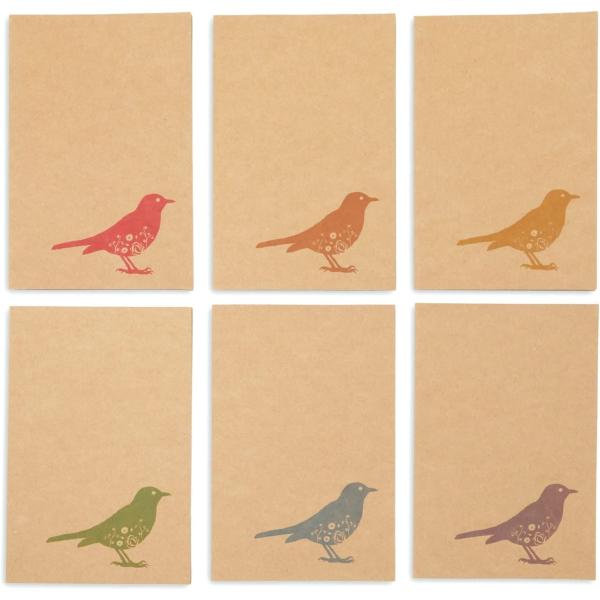 36 Pack Bird Note Cards with Envelopes, Blank All Occasion Thank You Cards, Rustic-Style (Kraft Paper, 4 x 6 In)