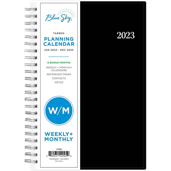 Blue Sky 2023 Weekly and Monthly Planner, January - December, 5" x 8", Flexible Cover, Wirebound, Enterprise (142095)