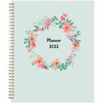 Blue Sky 2022 Weekly & Monthly Planner, 8.5" x 11", Frosted Flexible Cover, Wirebound, Laurel (135842)