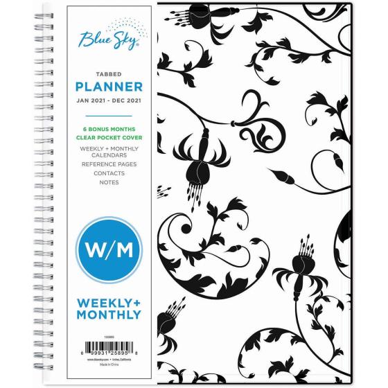 Blue Sky 2021 Weekly & Monthly Planner, Flexible Cover, Twin-Wire Binding, 8.5" x 11", Analeis (124091)