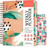 PLANBERRY Large Weekly Planner Premium – Undated Life & Budget Planner to Hit Your Goals & Live Happier – Organizer & Productivity Journal with Habit Tracker – 8x10.4″ Hardcover (African Terracotta)