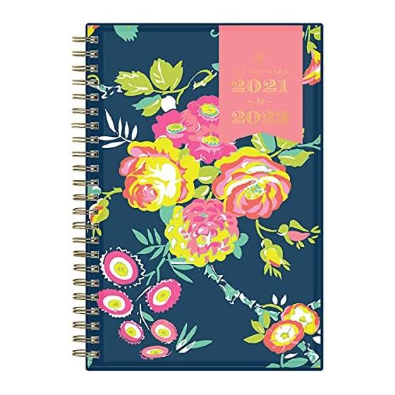 Day Designer for Blue Sky 2021-2022 Academic Year Weekly & Monthly Planner, 5" x 8", Flexible Cover, Wirebound, Peyton Navy (107927-A22)