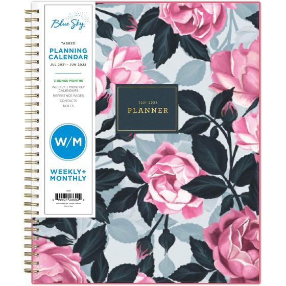 Blue Sky 2021-2020 Academic Year Weekly & Monthly Planner, 8.5" x 11", Frosted Flexible Cover, Wirebound, Roosevelt Pink (128692)