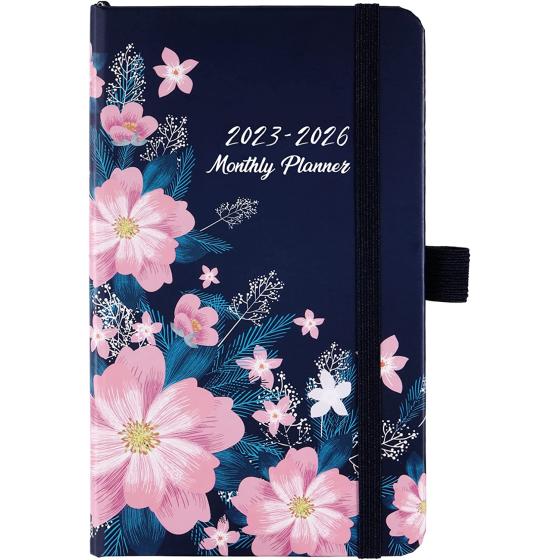 2023-2026 Pocket Planner/Calendar - 3 Year Monthly Planner from Jul 2023 - Jun 2026, 6.3" x 3.8", 2023-2026 Monthly Planner with 61 Notes Pages, Inner Pocket, Pen Loop, Elastic Closure