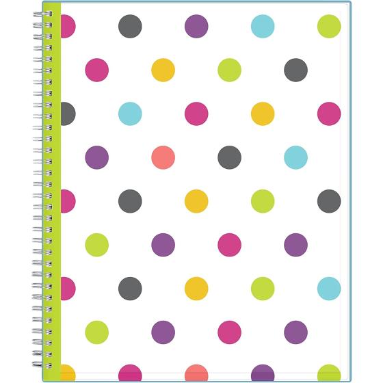 Blue Sky 2022-2023 Academic Year Teacher Weekly & Monthly Lesson Planner, 8.5" x 11", Flexible Cover, Wirebound, Dots (100330-A23)