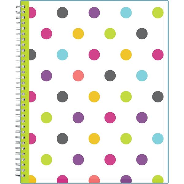 Blue Sky 2022-2023 Academic Year Teacher Weekly & Monthly Lesson Planner, 8.5" x 11", Flexible Cover, Wirebound, Dots (100330-A23)