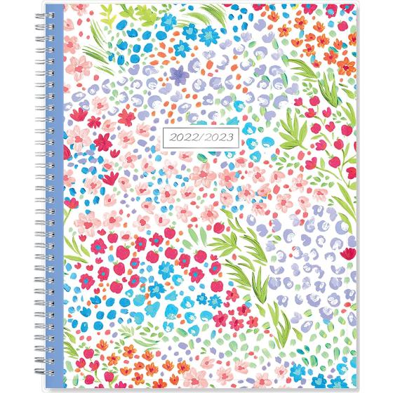 Blue Sky 2022-2023 Academic Year Teacher Weekly & Monthly Lesson Planner, 8.5" x 11", Flexible Cover, Wirebound, Ditsy Dapple Light (132002-A23)