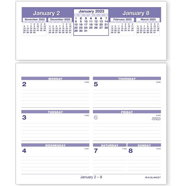 AT-A-GLANCE 2023 Weekly Desk Calendar Refill, Flip-A-Week, 6" x 7" (SW705X50)