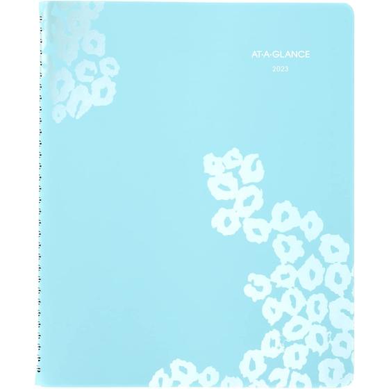 AT-A-GLANCE 2023 Weekly & Monthly Planner, 8-1/2" x 11", Large, Wild Washes Teal (523-905)