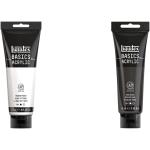 Liquitex BASICS Acrylic Paint, 250ml (8.5-oz) Tube, Titanium White & BASICS Acrylic Paint, 118ml (4-oz) Tube, Mars Black