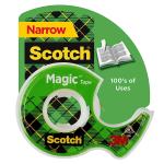 Scotch Magic Tape, 1 Roll, Great for Gift Wrapping, Numerous Applications, Invisible, Engineered for Repairing, 1/2 x 800 Inches, Dispensered (119)