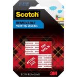 3M 108 Scotch Removable Mounting Squares, 1" x 1", White