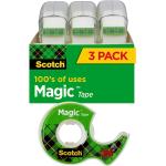 Scotch Magic Tape, 3 Rolls, Great for Gift Wrapping, Numerous Applications, Invisible, Engineered for Repairing, 3/4 x 300 Inches (3105)