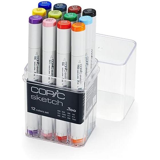 Copic Sketch, Alcohol-based Markers, 12pc Set, Basic