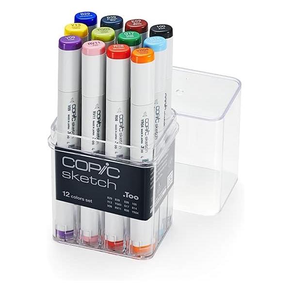 Copic Sketch, Alcohol-based Markers, 12pc Set, Basic