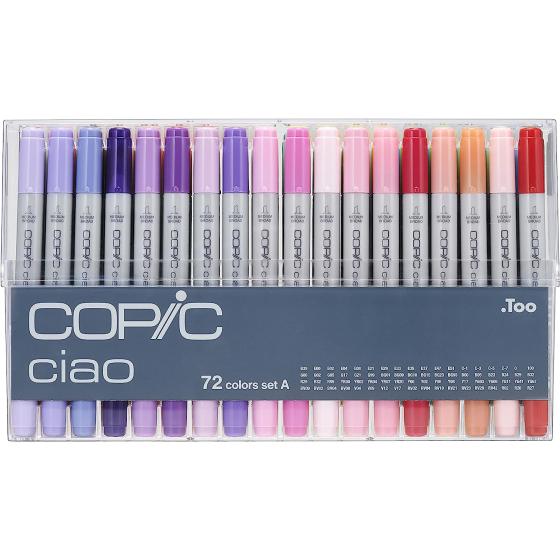 Copic Ciao, Alcohol-based markers, 72 color Set A