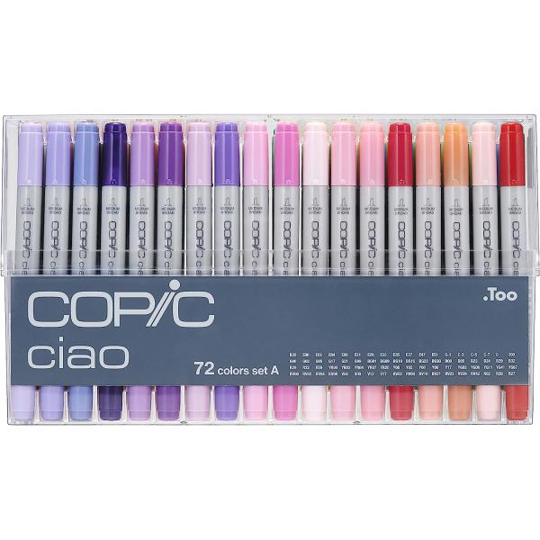 Copic Ciao, Alcohol-based markers, 72 color Set A