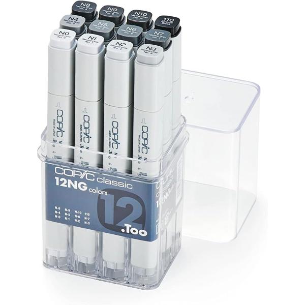 Copic Classic, Alcohol-based Markers, 12pc Set, Neutral Gray (Discontinued model: EAN 4511338002179)