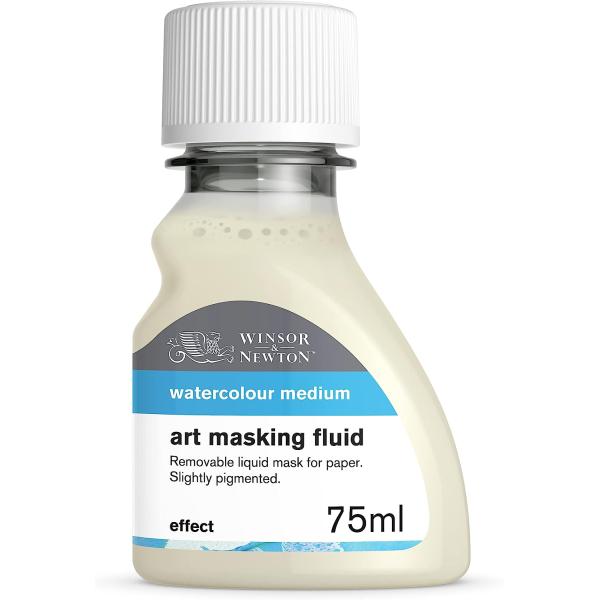 Winsor & Newton Watercolor Medium, Art Masking Fluid, 75ml (2.5oz) bottle,Yellow