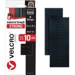 VELCRO Brand Heavy Duty Fasteners | 4x2 Inch Strips with Adhesive 8 Sets | Holds 10 lbs | Black Industrial Strength Stick On Tape | Indoor or Outdoor Use (VEL-30703-USA)