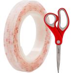 Scotch Clear Self-Mating Reclosable Fastener 250, 1” x 10’ Ft with Scissors for DIY, Pedal Boards, Home, Office, Frames