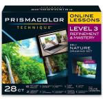 Prismacolor Technique, Art Supplies and Digital Art Lessons, Nature Drawing Set, Level 3, Learn to Draw with Colored Pencils, and More, Includes Artist Roll Case, Waterfall Landscape Drawing, 28 Count
