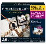 Prismacolor Technique, Art Supplies and Digital Art Lessons, Animal Drawings Set, Level 3, How to Draw Animals with Colored Pencils, and More, Includes Artist Roll Case, Dog, Cat & Pet Lesson, 28 Ct