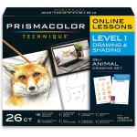 Prismacolor Technique, Art Supplies with Digital Art Lessons, Drawings Set, Level 1, How to Draw Animals with Colored Graphite Pencils, and More, Fox Drawing Lesson, 26 Count
