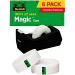 Scotch Magic Tape, 6 Rolls with Dispenser, Numerous Applications, Invisible, Engineered for Repairing, 3/4 x 1000 Inches, Boxed (810K6C38)