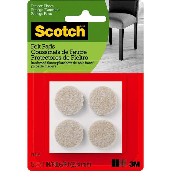 Scotch 768NA, Beige, 3M Self-Stick Floor Care Pads, 1, 6-Pack, 1"
