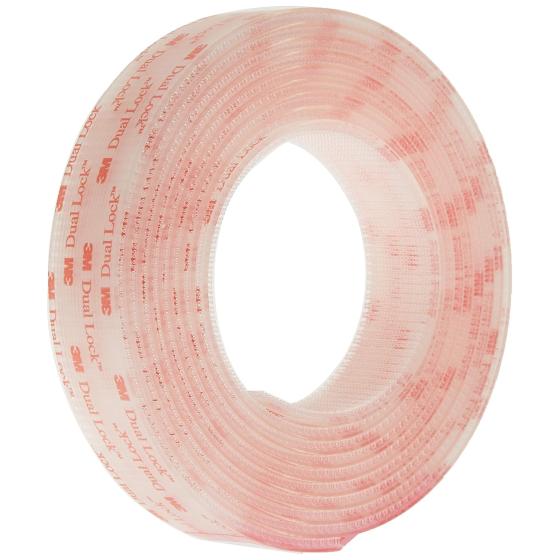 3M Dual Lock Reclosable Fasteners, Heavy Duty Industrial Use, Clear, TB3561, 1" x 10 ft Mated Strip, Indoor/Outdoor Use, Great for Metal, Glass, Acrylic, PC, ABS