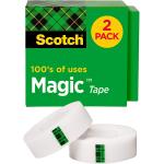 "Scotch Brand Magic Tape, 2 Rolls, Numerous Applications, Engineered for Repairing, Great for Gift Wrapping, 3/4 x 1000 Inches, Boxed (810K2)"