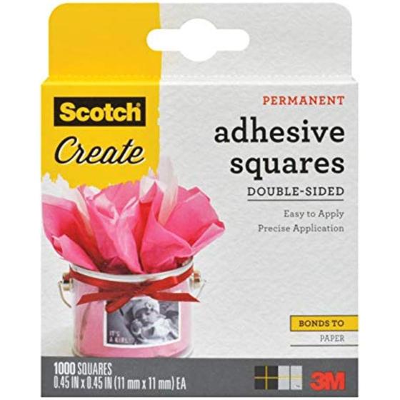 Scotch 009-1000-CFT Photo Splits Double-Sided Adhesive Mounting Squares, 0.45 by 0.45-Inch, 1000 Count
