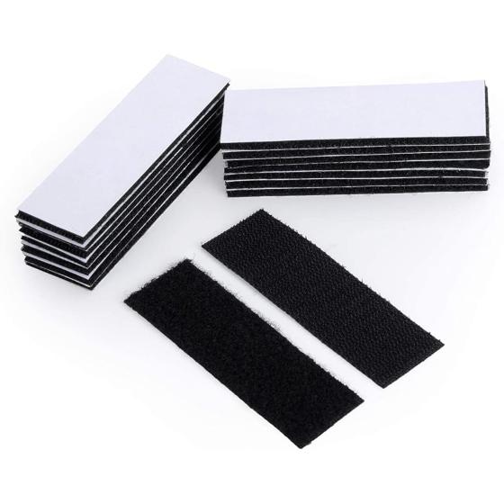 Heavy Duty Mounting Tape Double-Side Reclosable Hook Loop Strips Tape Sticky Fastener Waterproof Indoor Outdoor Use for Holds Picture Frame and Tools (15Pack- 3x10cm), 1.2x4 Inch