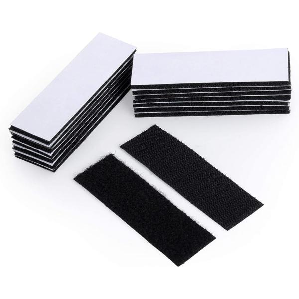 Heavy Duty Mounting Tape Double-Side Reclosable Hook Loop Strips Tape Sticky Fastener Waterproof Indoor Outdoor Use for Holds Picture Frame and Tools (15Pack- 3x10cm), 1.2x4 Inch