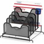 SimpleHouseware Desk 5 Sections Step File Sorter Organizer, Black