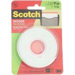 Scotch Indoor Mounting Tape, White, 0.5 in x 75 in (Pack of 4)