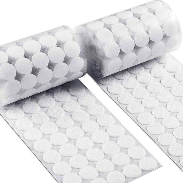 Self Adhesive Dots, Strong Adhesive 1400pcs(700 Pairs) 0.59" Diameter Sticky Back Coins Nylon Coins, Hook & Loop Dots with Waterproof Sticky Glue Coins Tapes, Suitable for Classroom, Office, Home