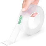 EZlifego Double Sided Tape Heavy Duty, Extra Large & Tough Adhesive Mounting Tape, Multipurpose Nano Tape Picture Hanging Strips, Removable Sticky Poster Tape for Walls Decor Carpet Tape(Clear,9.85FT)